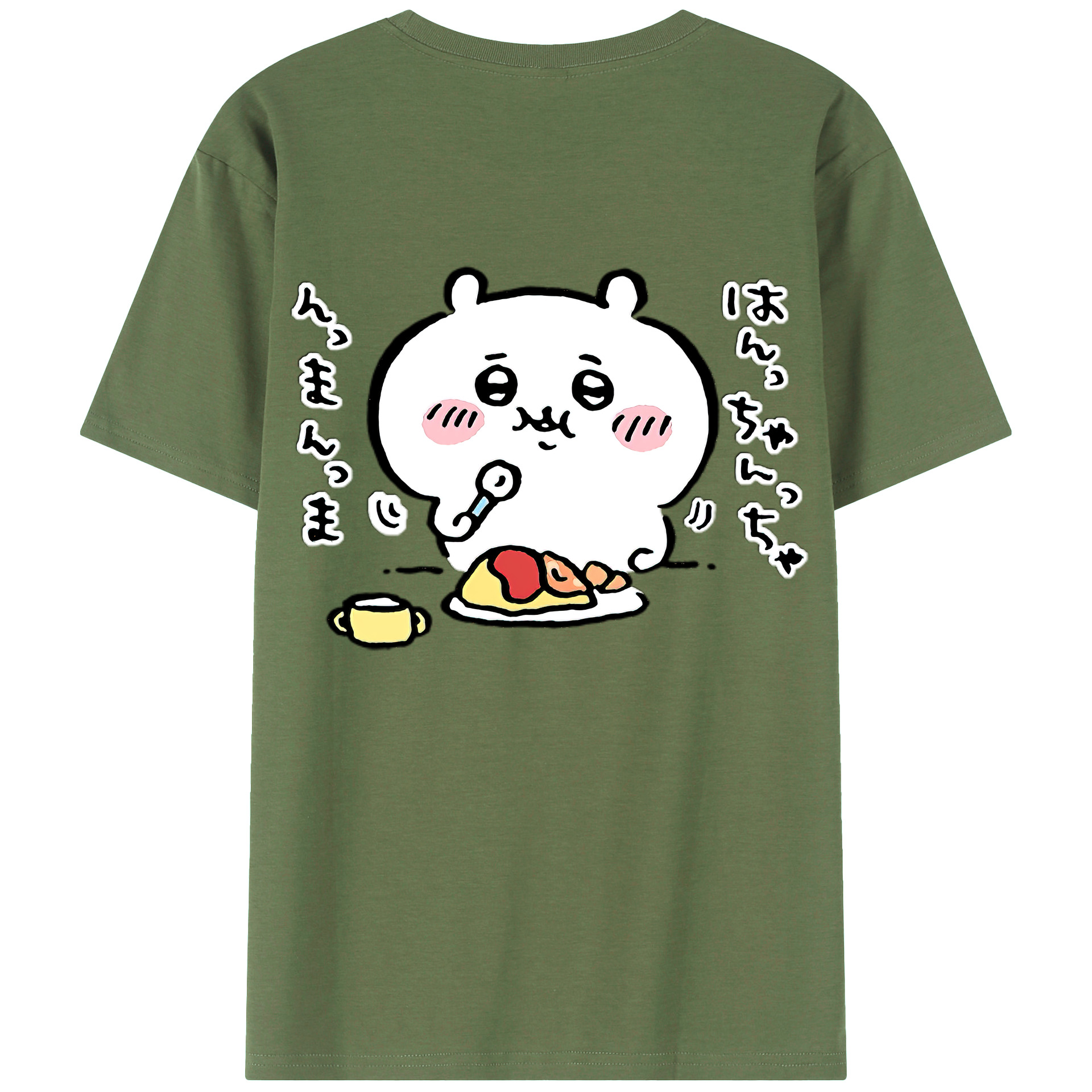 （画像用） ちいかわ ちいかわ Chii-kawa chiikawa 綿100％ メンズ半袖Tシャツ（バックプリント） 通気性